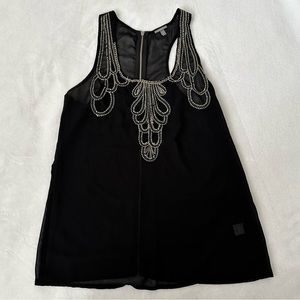 3/$20 Black Beaded Sheer Sleeveless Top